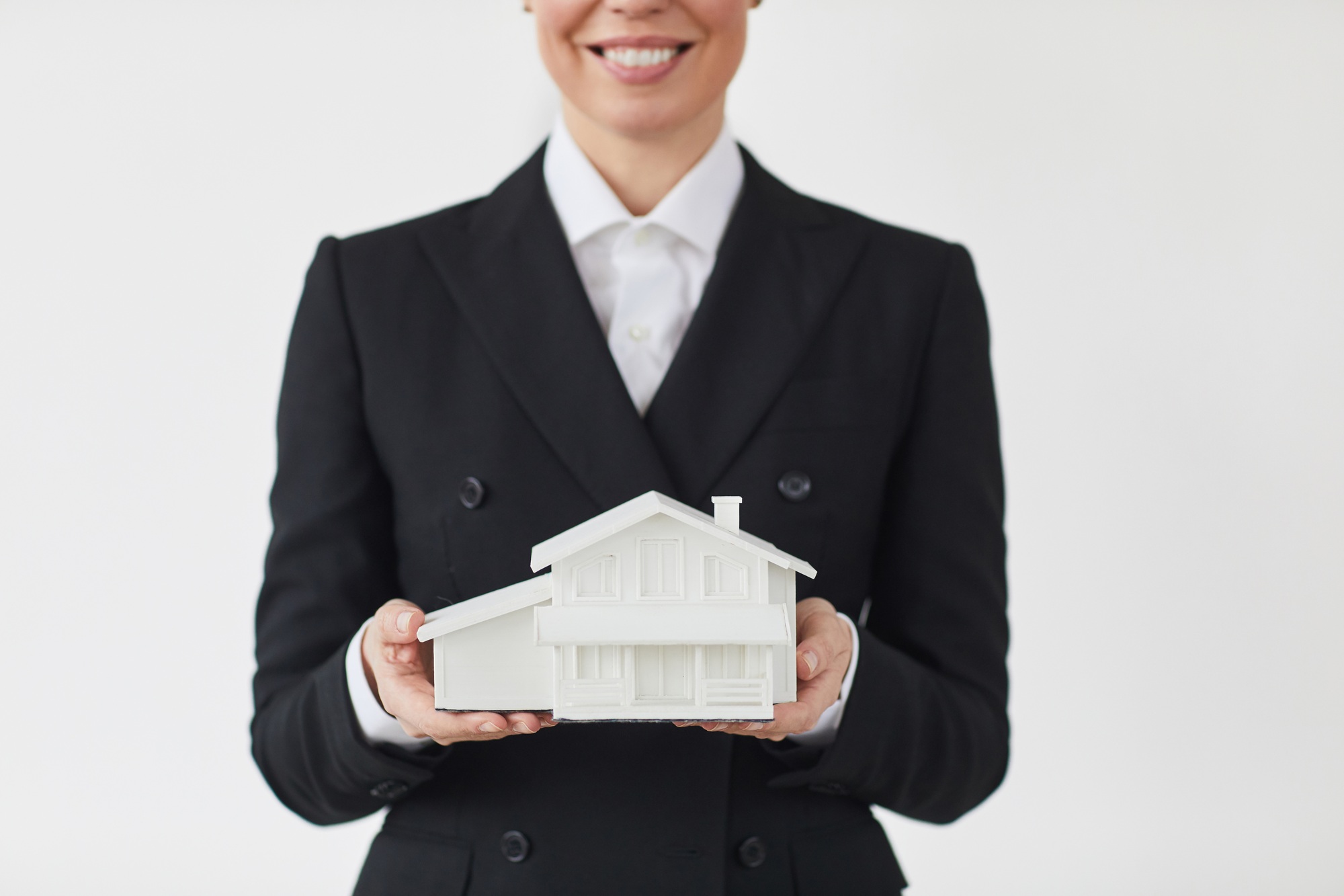 Real estate agent selling the house